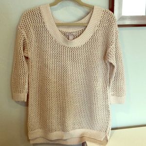 Banana Republic Beige Open Weave Tunic Sweater